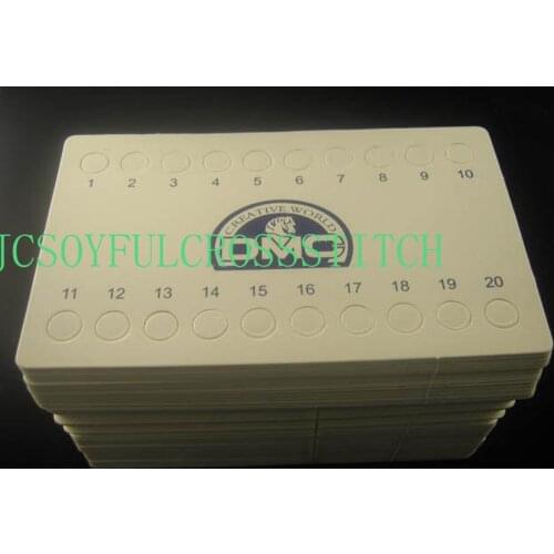 JC 30 pcs 01~20 holes floss organize DMC thread pad paper plate sheet cross x stitching sewing DIY craft needlework plus