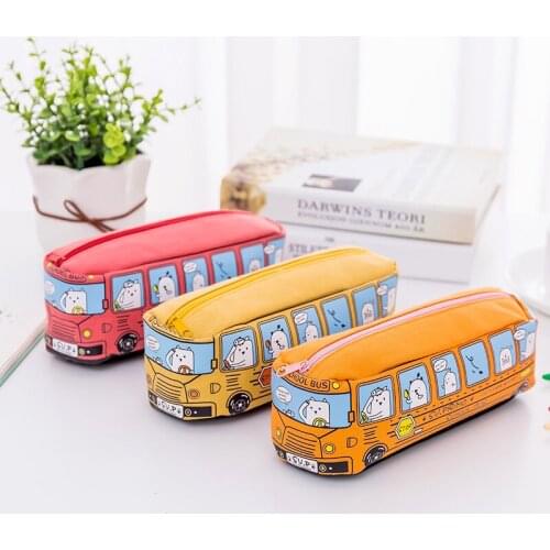 Creative car pencil bag large capacity pencil case boys and girls students party bus stationery bag pencil bag Kawaii pencil bag