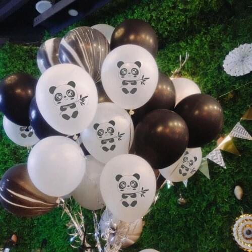 LQDT 10PC Cartoon Panda Latex Balloons Cartoon Animal 12inch Panda Balloon Birthday Party Decoration Globos Kid Inflatable Toy