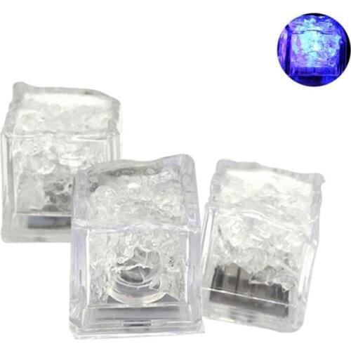 40%HOT3Pcs LED Light Ice Cubes Luminous Night Lamp Party Bar Wedding Cup Decoration