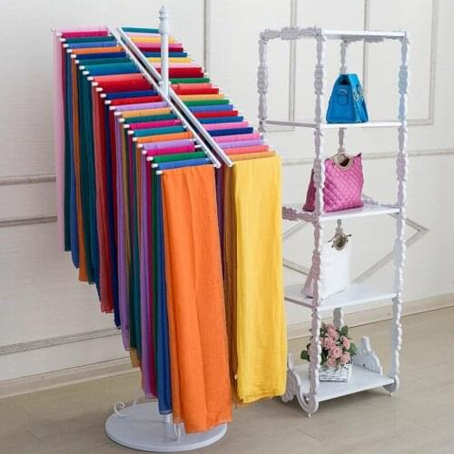 Clothing shop tieyi scarf rack floor type double row scarf rack shawl display frame cloth hanging rack bag rack