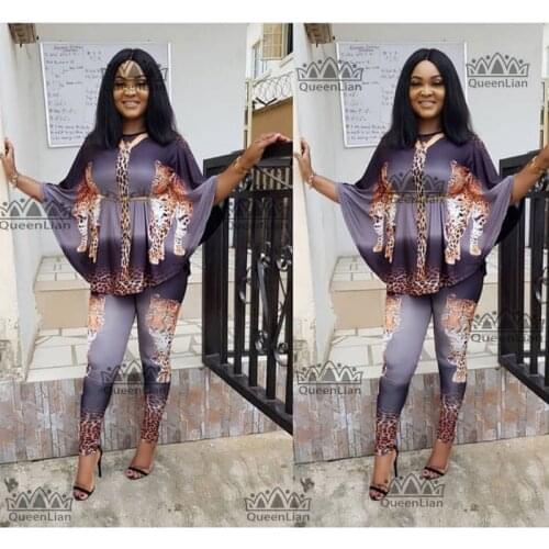 African Fashion Suit (Top and Trousers ) Super Party Plus Size For Women (TZBF02#LH)