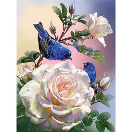 Flower Rose DIY Embroidery Cross Stitch 11CT Kits Craft Needlework Set Cotton Thread Printed Canvas Home Decoration Wholesale