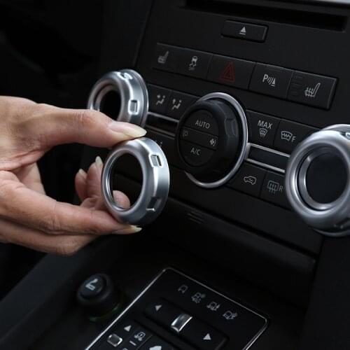 5pcs Chrome Volume and Air Conditioning Knobs Trim for Land Rover Discovery 4 LR4 Range Rover Sport Freelander 2 Car Accessories