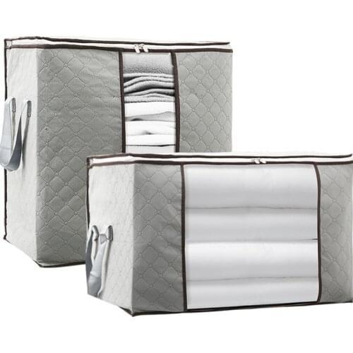 5 Colors Receive Bags Non-Woven Fabric Closet Organizer Bag With Big Window Home Finishing Storage Containers Clothes Storage
