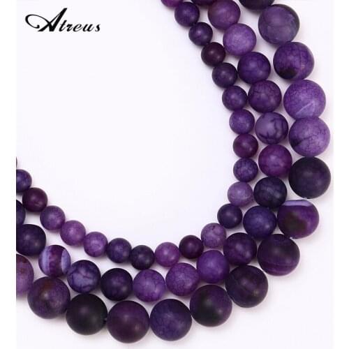 Fire Dragon Veins Agates Bead Natural Onyx Stone Loose Round Frosted Beads For Jewelry Making DIY Bracelet Necklace 15"6 8 10 mm