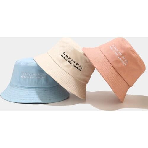 New Small Letter Panama Cap Fisherman Hat Mens Tide Summer Student Couple Casual Sun Protection Cap Trend Womens Bucket Hat