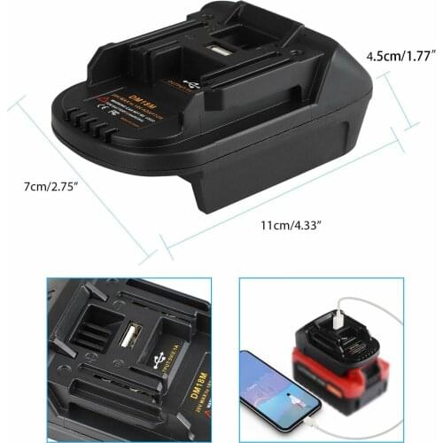 Adapter Converter for Milwaukee M18 or DEWALT 20V Li-ion Battery to Makita 18V