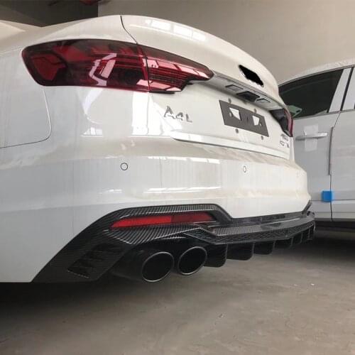 Suitable for 20 Audi A4l Refitting Four Outlet Tail Throat Exhaust, S4 Lip Exhaust Pipe Rear Spoiler
