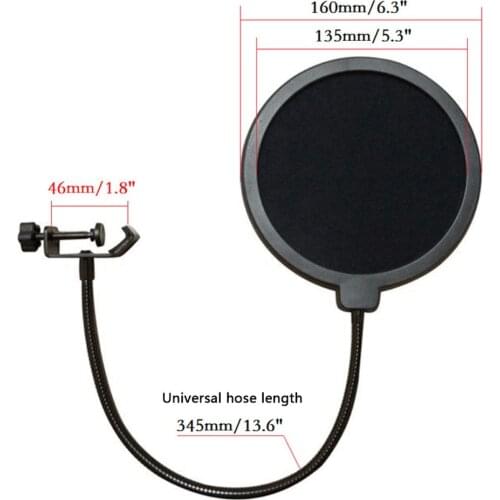Durable Double Layer Windscreen Studio Microphone Flexible Wind Screen Mask Mic Filter Bilayer Shield for Speaking Recording