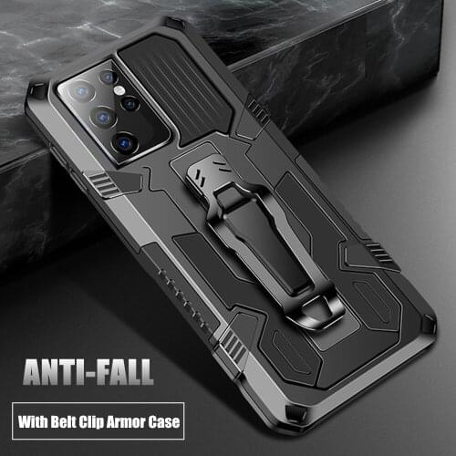 Shockproof Armor Case For Samsung Galaxy S21 Ultra S20 FE S21 Plus Note 20 Ultra A12 A32 A52 A42 A72 A21S Belt Clip Back Cover