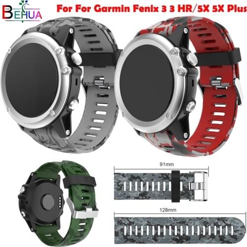 26mm Silicone sport Watchband For Garmin Fenix 3 3 HR Replacement Fashion Printed pattern Wristband For Garmin Fenix 5X 5X plus