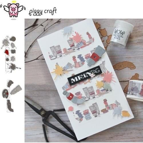 Piggy Craft metal cutting dies cut die mold Graffiti paint tube Scrapbook paper craft knife mould blade punch stencils die