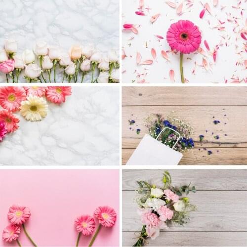 SHENGYONGBAO Vinyl Custom Photography Backdrops Prop Flower and Wooden Planks Theme Photo Studio Background 191024ST-0004
