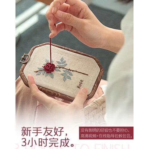 Embroidery DIY Handmade Drop-Flower Pick Material Package Self-Embroidered Kill Time Beginners Creative