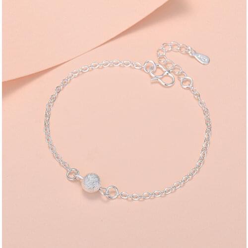 Fashion Silver 925 Circular Ball Charm Chain Bracelet For Women Vintage Bangle Accessories For Jewelry Gifts