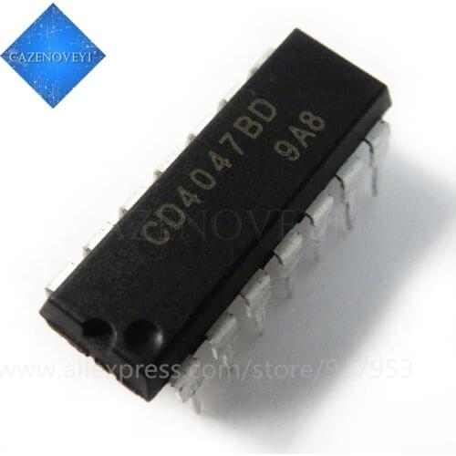 10pcs/lot CD4047BE DIP14 CD4047 DIP 4047BE new and original IC In Stock