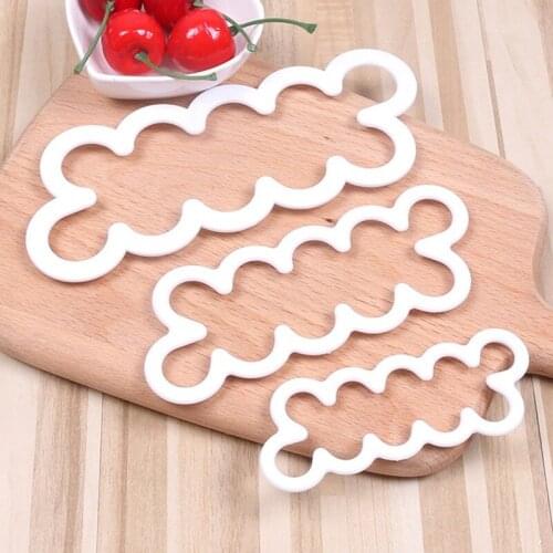 3pcs/set 3D Rose Petal Flower Shaped Cutter Maker Elegant Cake Mold Fondant Cake Decorating Tools DIY Cookie Pastry Baking Mould