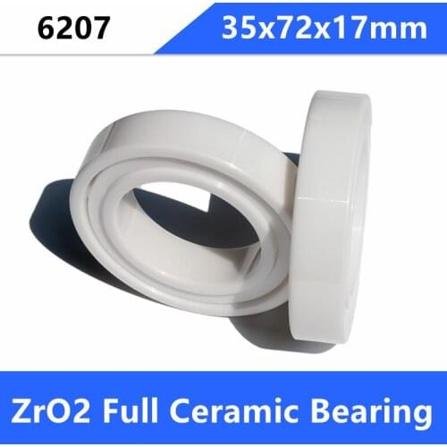 4pcs/lot 6207 full Ceramic ball bearing 35x72x17 mm Zirconia ZrO2 ceramic bearings 35*72*17mm
