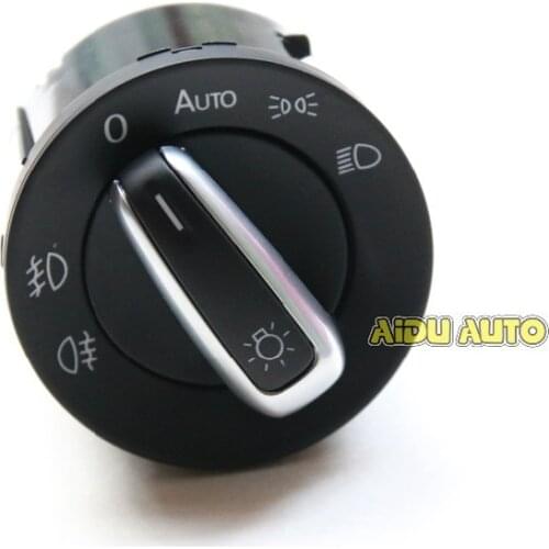 5ND941431B OEM CHROME BRUSHED AUTO HEADLIGHT FOG LIGHT SWITCH FOR VW TIGUAN GOLF MK6 VI 6 JETTA MK5 V PASSAT B6 B7 5ND 941 431 B