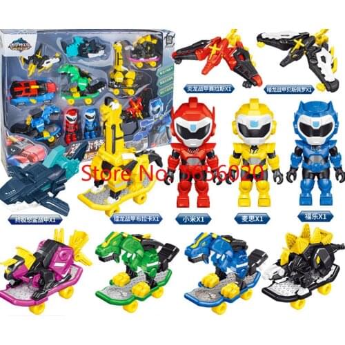 7pcs Mini Force Transformation Toys Action Figures MiniForce X Simulation Animal Dinosaur Deformation Mini Agent High Quality 88