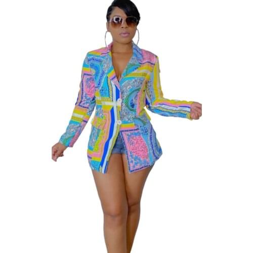 African Clothes Blazer For Women Full Sleeve Notched Neck Slim Tops Tunics 2021 Dashiki Print Fashion African Office Lady Jacket