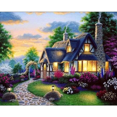 5D DIY Diamond Painting Fairytale house Villa Diamond Embroidery Full Cross Stitch Rhinestone Mosaic Home Decor Handmade Gift