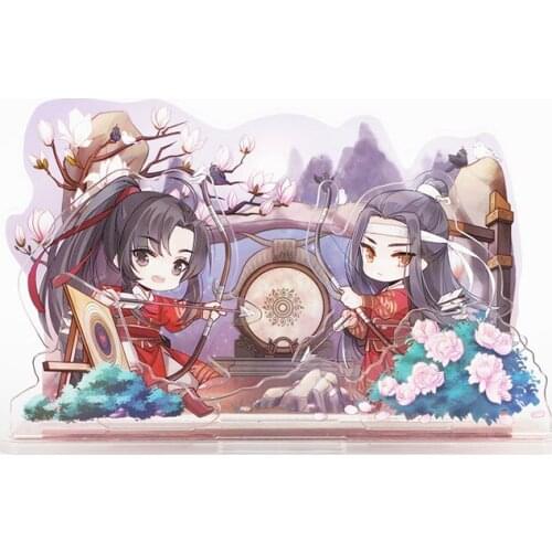 Anime Grandmaster of Demonic Cultivation Wei Wuxian Lan Wangji Q Version Archery Stand Figure Model Plate Toy Desktop Decor Gift