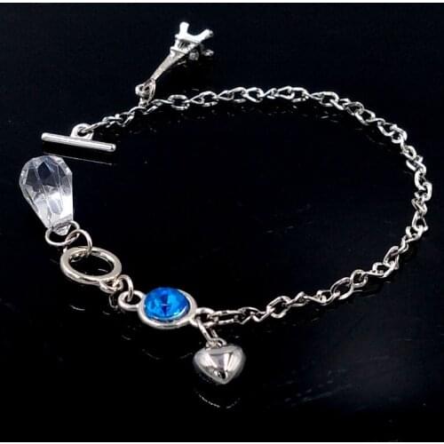Heart eiffel tower toggle lock bracelet charm link bracelet jewelry drop crystal charm jewelry bracelet