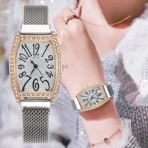 Simple Number Women Fashion Watches Elegant Square Dial Ladies Quartz Wristwatches Silver Stainless Steel Female Watch Gifts