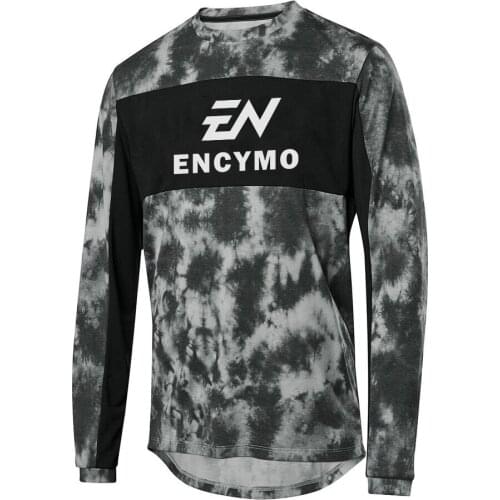 ENCYMO Racing Mens Long Sleeve Elevated Mountain Biking Jersey Mtb Jersey cycling jersey