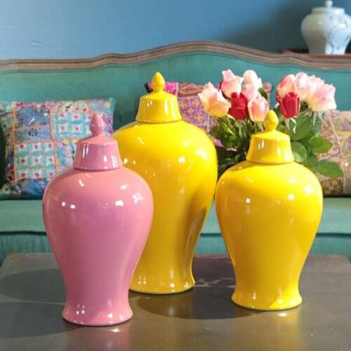 Glaze With A Plum Bottle Modern Chinese Home Decoration Vase Table Top Ginger jar Furnishings porcelain ceramic temple jar