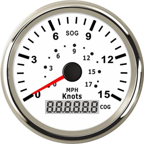 85mm Boat Car Digital GPS Speedometer 0-15 Knots 0-17 MPH Odometer Gauge With Red Backlight Speed Meter 9-32V