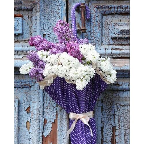 Diy Diamond Embroidery Lilac flowers Diamond Painting Picture Of Rhinestones full square Round Mosaic Paintings by numberZP-1943