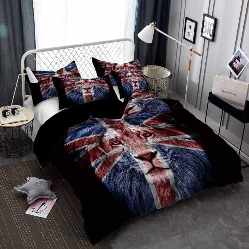 Lion 3D Printed Bedding Set American Flag Duvet Cover Sets Comforter Bed Linen Twin Queen King Single Size Dropshipping