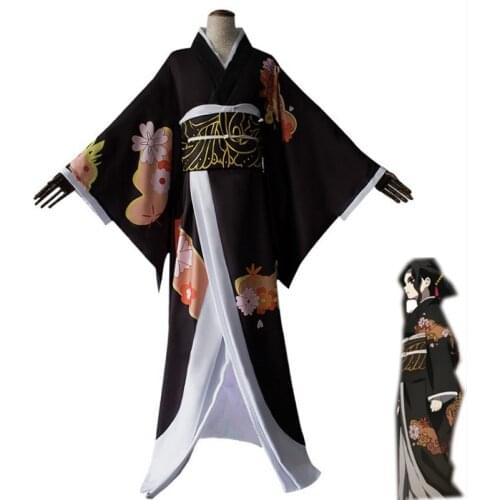 Demon Slayer Kimetsu no Yaiba Kibutsuji Muzan Cosplay Costume Japanese Anime Kimono Full Set Uniform Suit Outfit Clothes