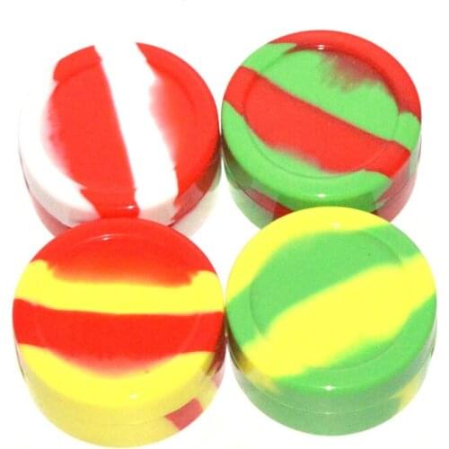 2pcs 22ml Round Silicone Jars Box Dab Nonstick Silicone Container for Wax Dry Herb Oil Wax Vaporizer