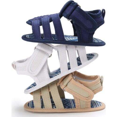 Summer cute boy shoes cross stitch cotton baby non-slip first step solid color baby toddler shoes