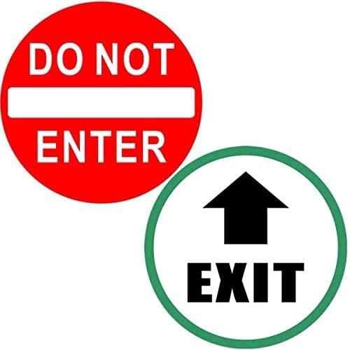 Creative for Commercial Stores, Shops, Cafes, Offices, Restaurants, Etc Do Not Enter and Exit Door Warning Signs Labels Decals