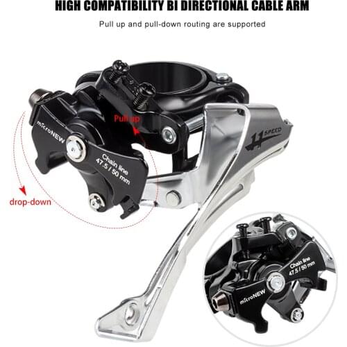 Metal MTB Mountain Bicycle Front Derailleur Bike Front Trigger Shifter Shift Lever Cycling Riding Accessories 7/8/9S 10S 11S