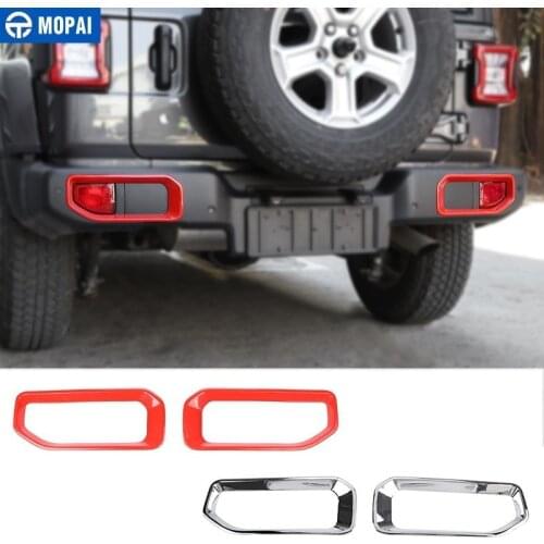 MOPAI Car Stickers for Jeep Wrangler 2018 Up ABS Car Rear Fog Light Lamp Decoration Cover for Jeep Wrangler JL Car Accessories
