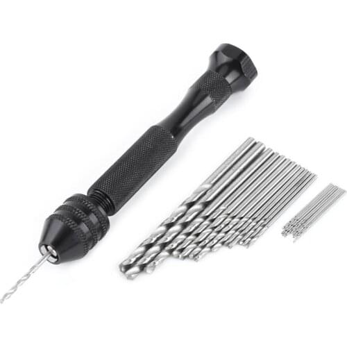 0.3-3.4mm Black Hand-Held Drill Manual Punch Set 11-Piece Set 26-Piece Set Crafts Amber Thousand-Eye Diamond