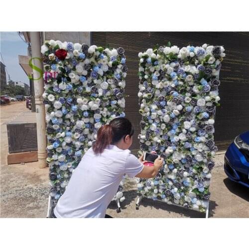 SPR cheap artifical silk flowers wall wedding backdrops for wedding decoration