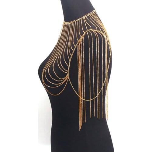 2020 New Tassel Sexy Necklace Chest Chain Shoulder Chain Big Name Choker Necklace Fashion Jewelry For Women