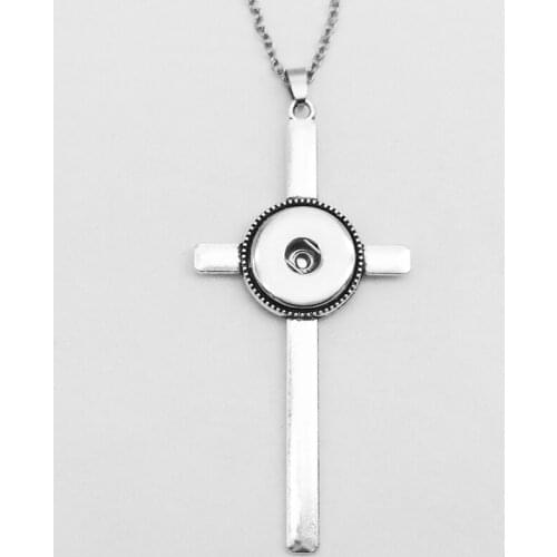 New CROSS snap button jewelry necklace EA3473 (fit 18mm 20mm snaps)