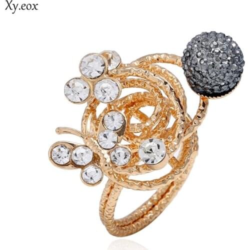 New Fashion Gold-Color Korean Elegant Women Lovely Girls Rings for women girls With Gift bag