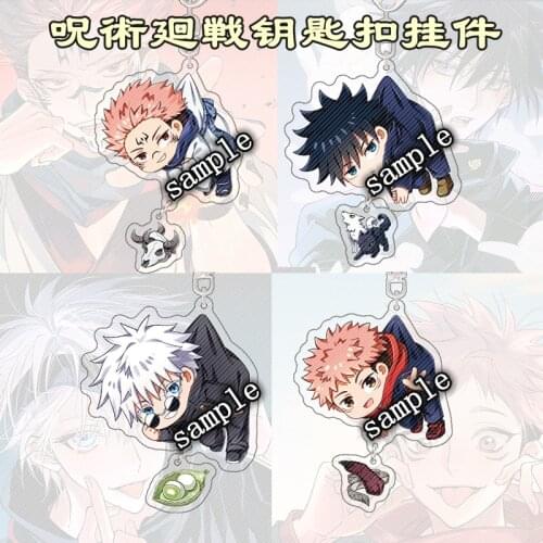 New Keychain Woman Jujutsu Kaisen Key Chain Men Acrylic Pendant Keyring Unisex Elegant Key Holder Gojo Satoru Anime Cosplay