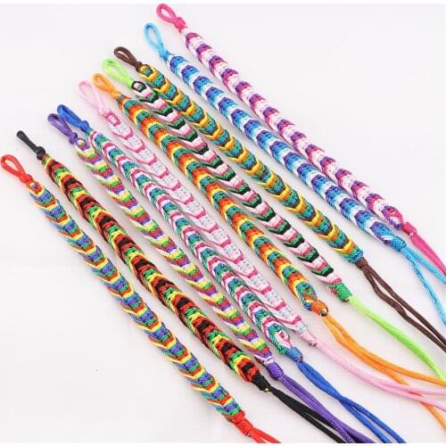 Wholesale 30pcs/Lot Ethnic Bohemia Adjustable Braided Cotton Rope Cuff FriendShip Bracelets For Man Women (10 colors)