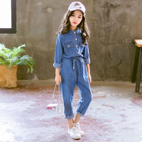 Autumn Spring Girls Clothing Sets Tannin Coat Jeans Suit Jacket + Denim Pants For 4 6 8 10 12 Years Childrens Clothing Outfits