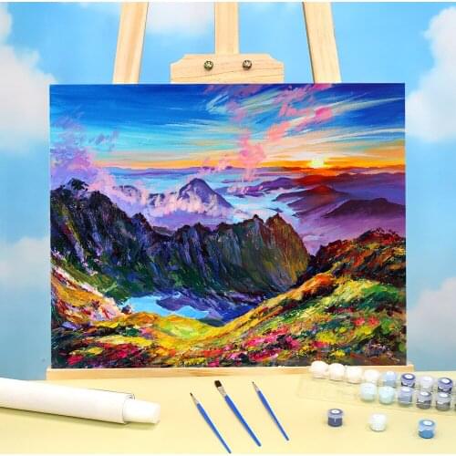 Landscape The Sun Rises Coloring By Numbers Painting Complete Kit Oil Paints 50*70 Oil Painting New Design Crafts Handiwork